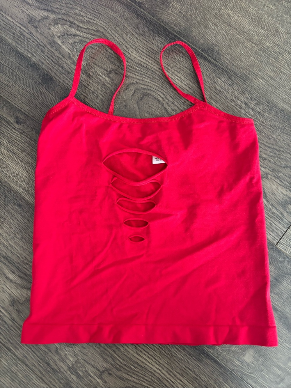 PLAYBOY Red Ladder Cutout Cami Tank
